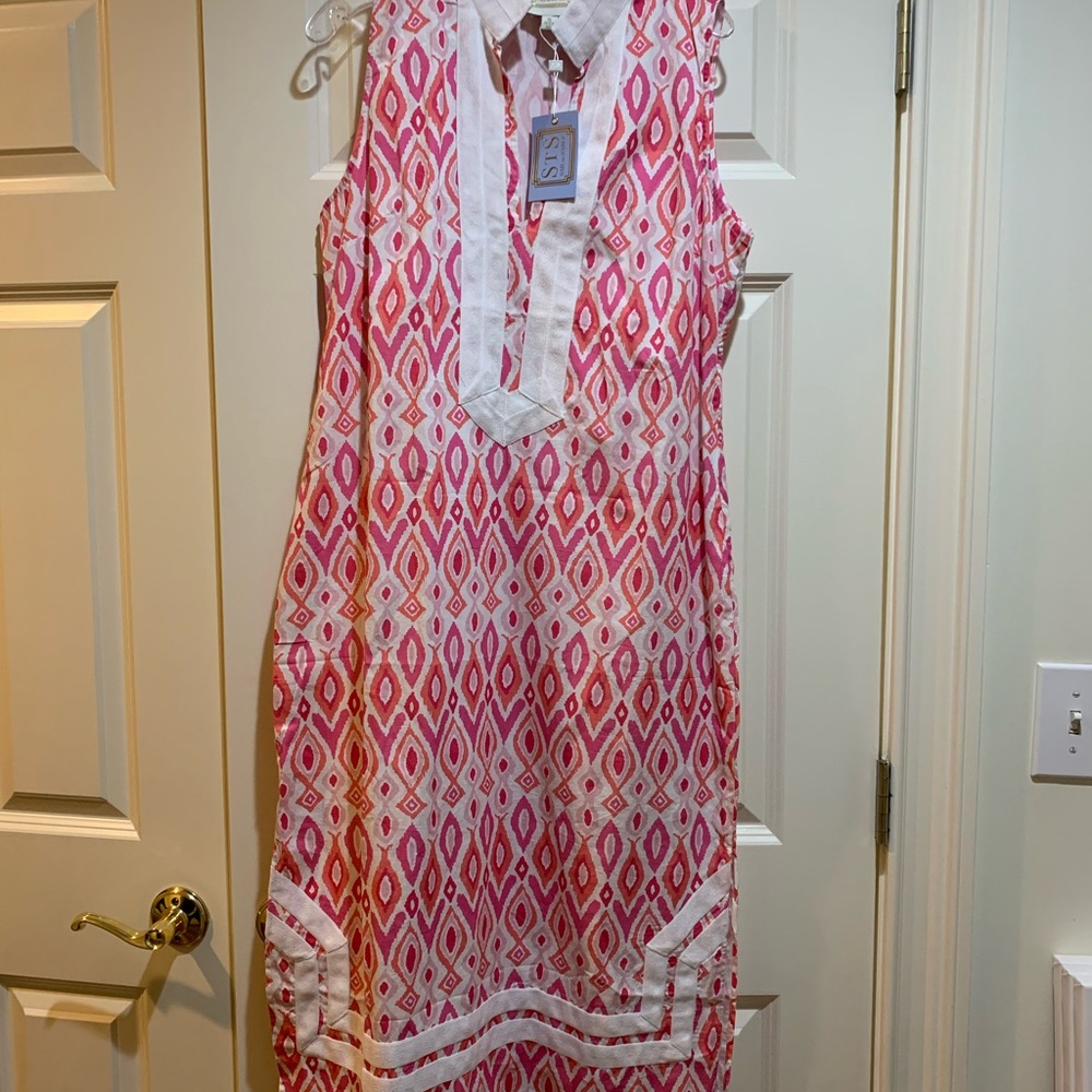 Sail to Sable XL  NWT Pink & White Ikat